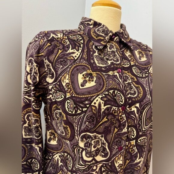 90s vintage Rich Paisley Patterned Shirt - Picture 1 of 11